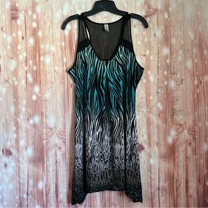 ND Intimates Zebra Animal Print Stretch Nightie Sleep Dress